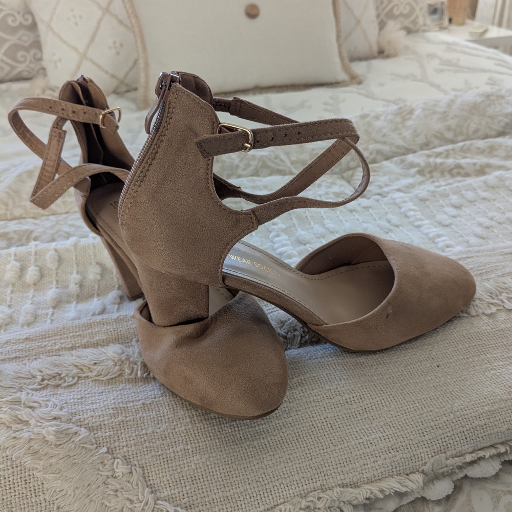 Streetwear Society Brown Ankle Strap Heels